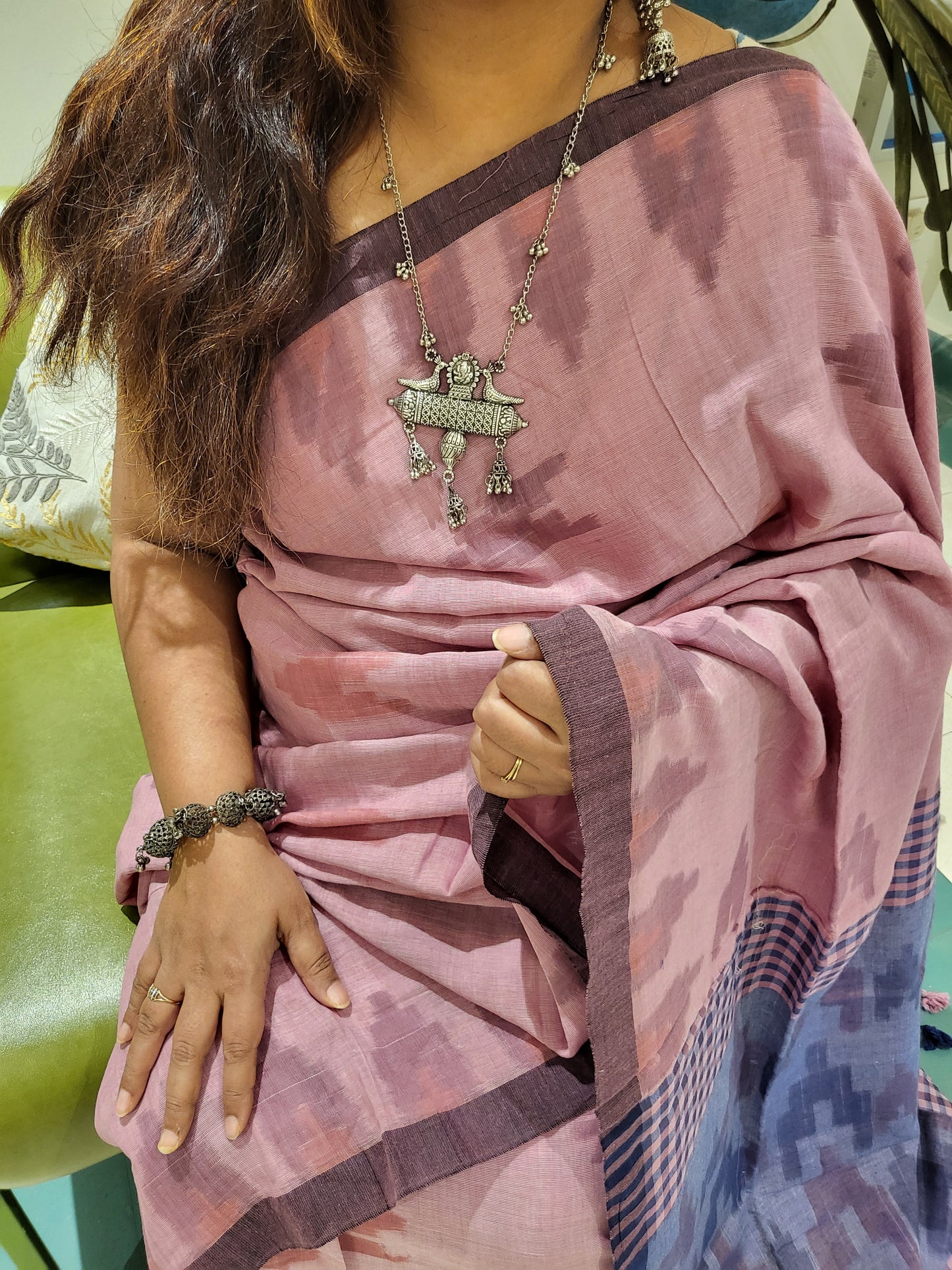 ONION PINK COTTON SAREE