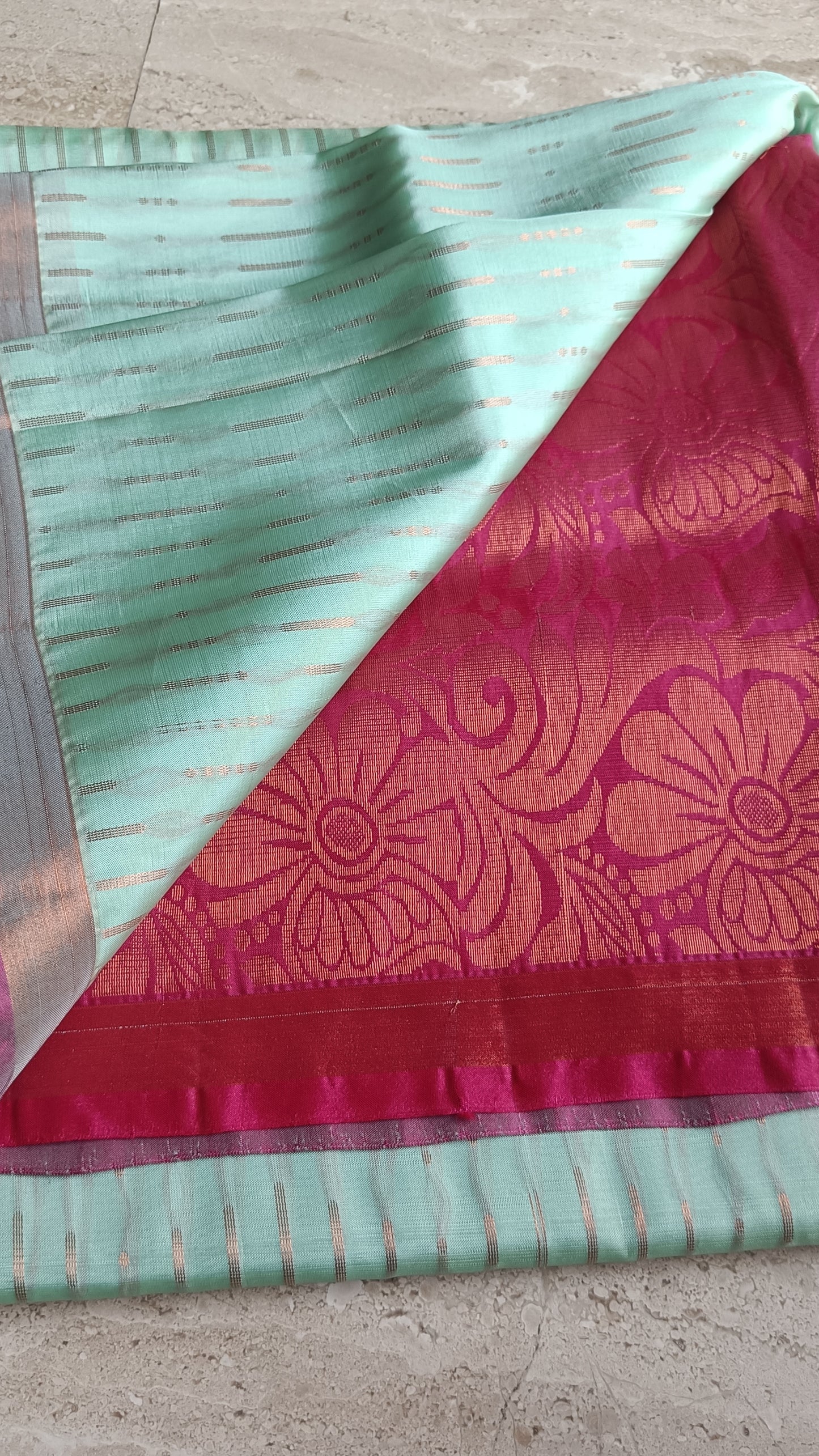 Uppada Mint Green Soft Silk Saree