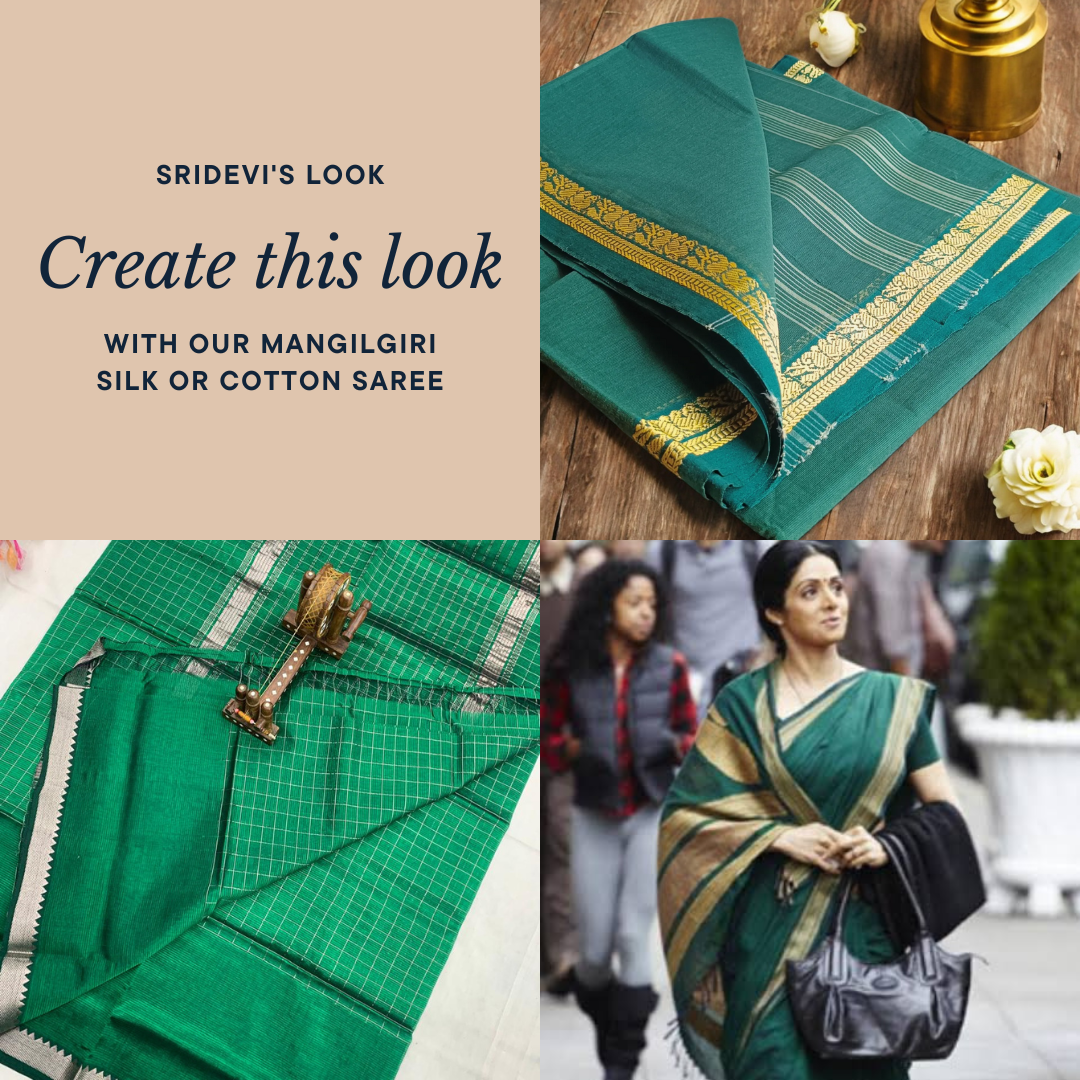 Mangilgiri Cotton Saree - Green