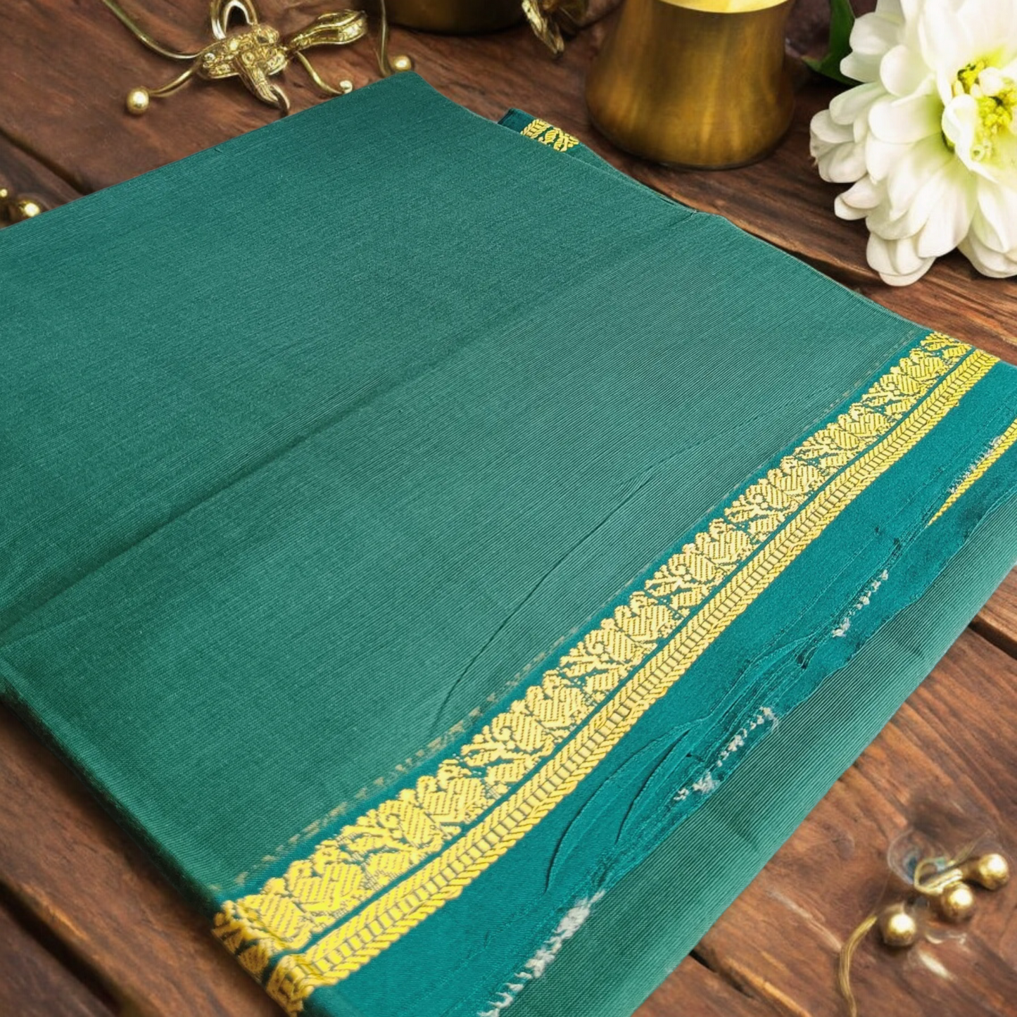 Mangilgiri Cotton Saree - Green