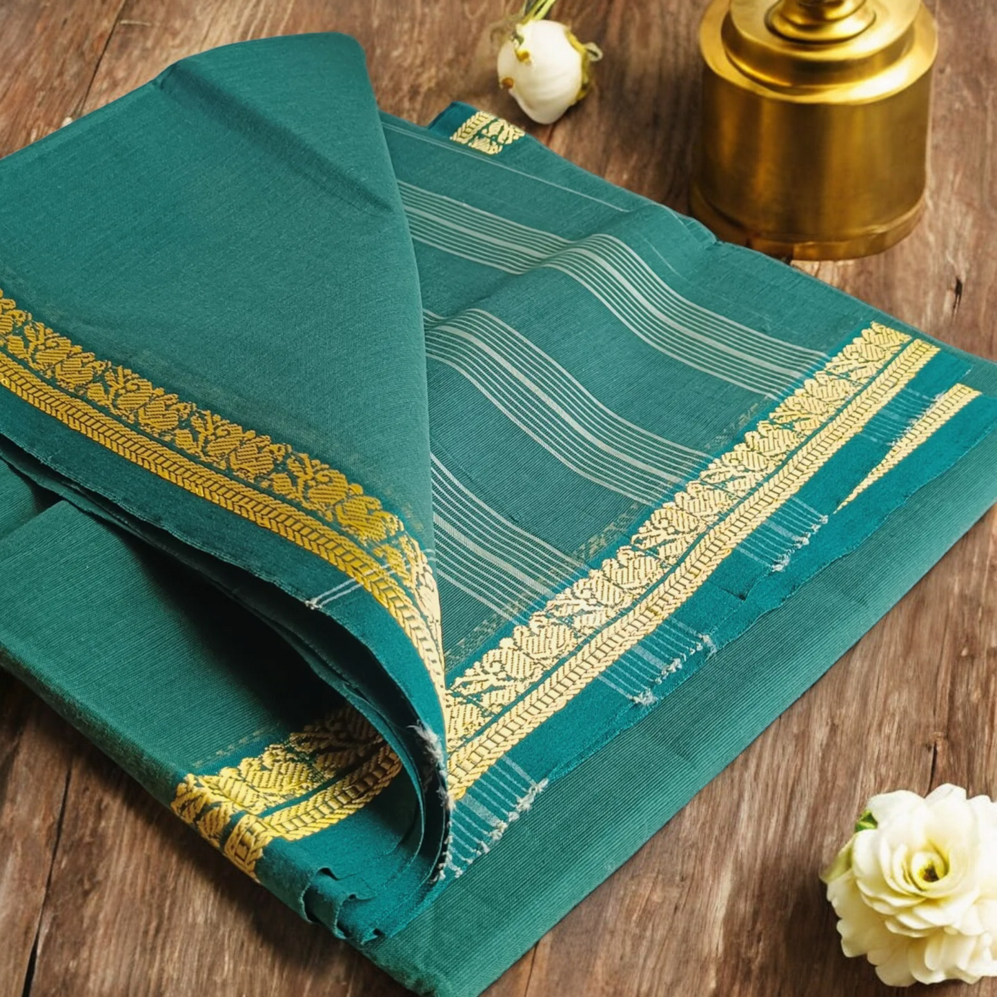 Mangilgiri Cotton Saree - Green