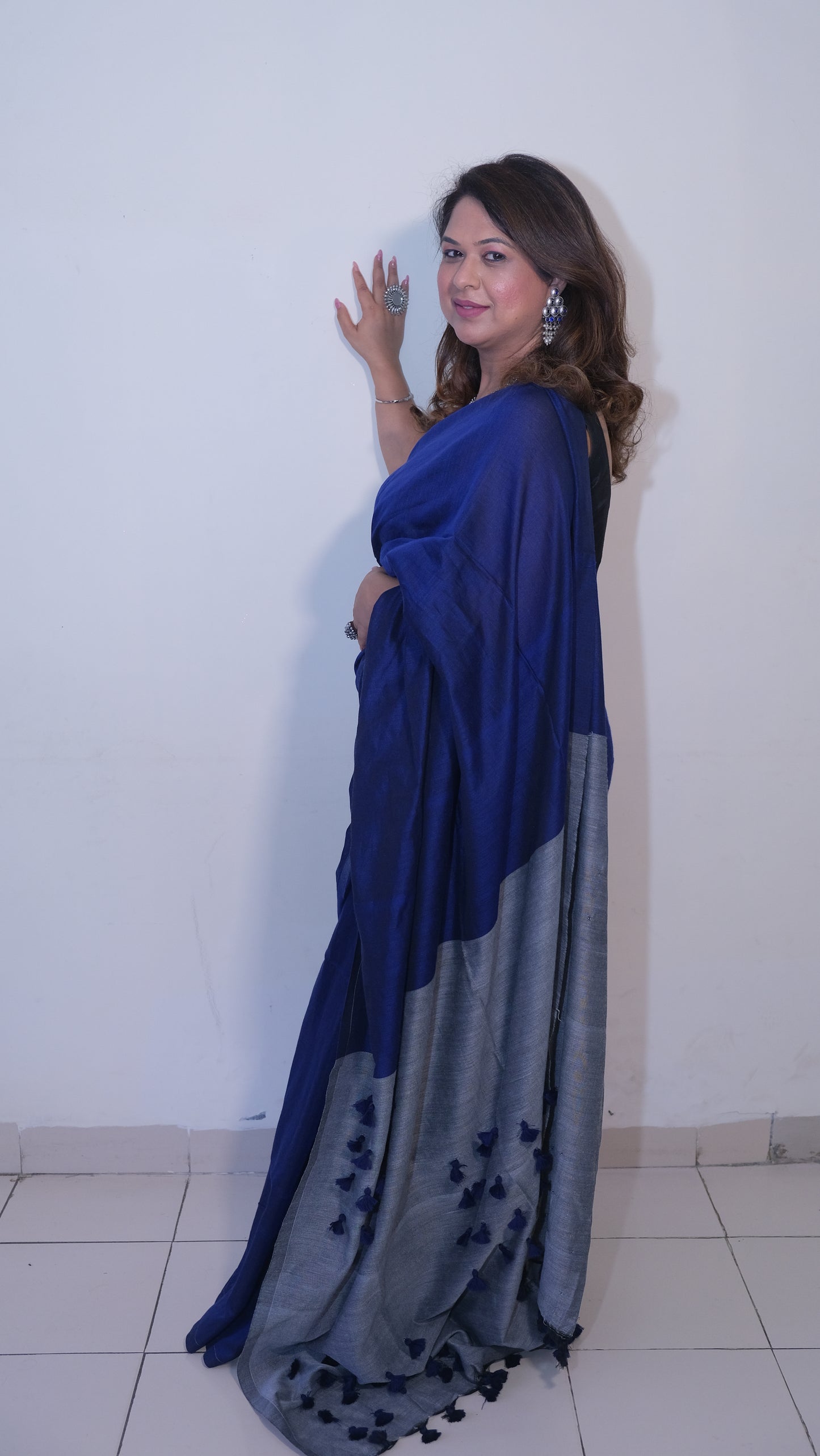 ROYAL BLUE COTTON SAREE