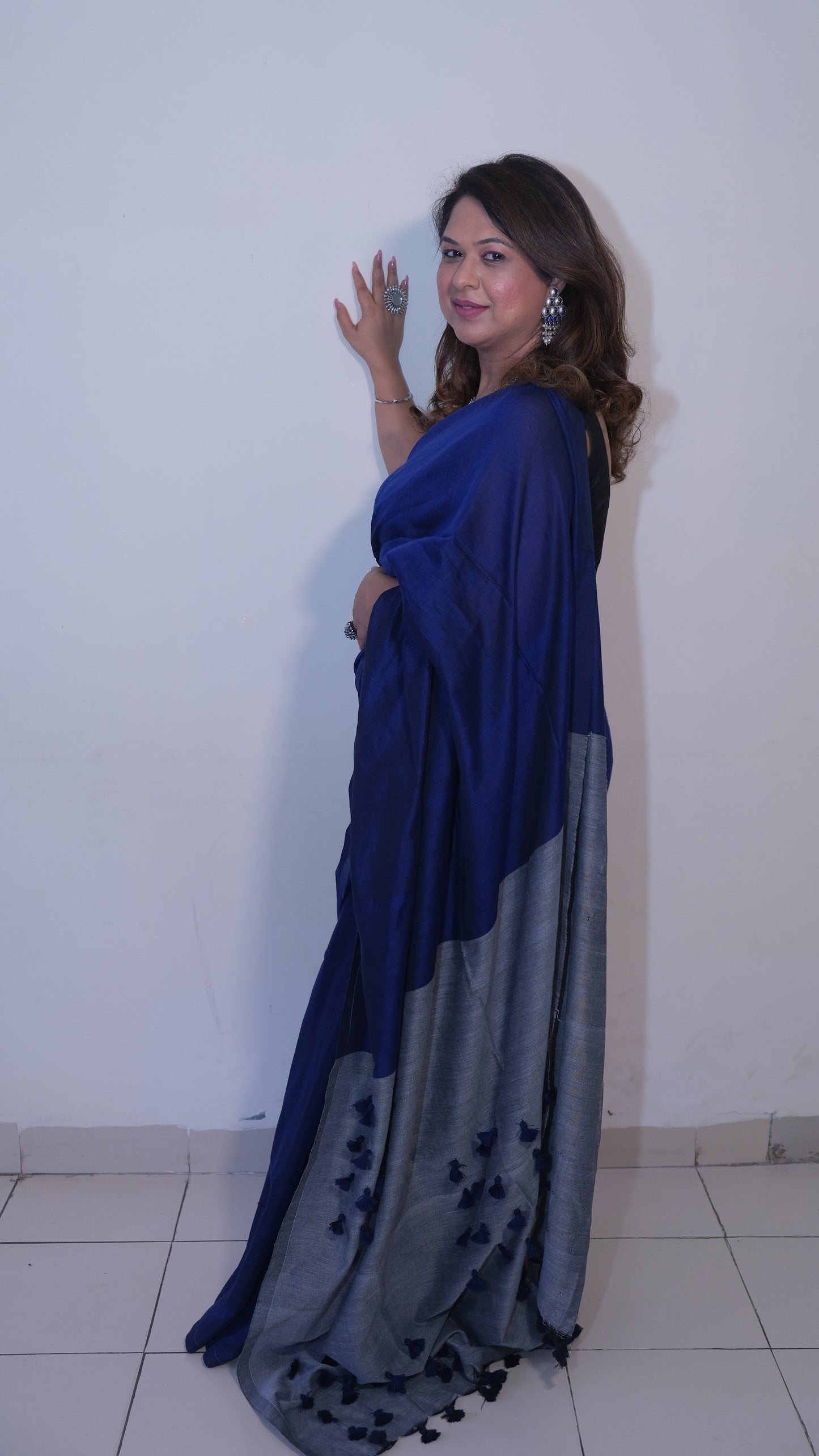 ROYAL BLUE COTTON SAREE