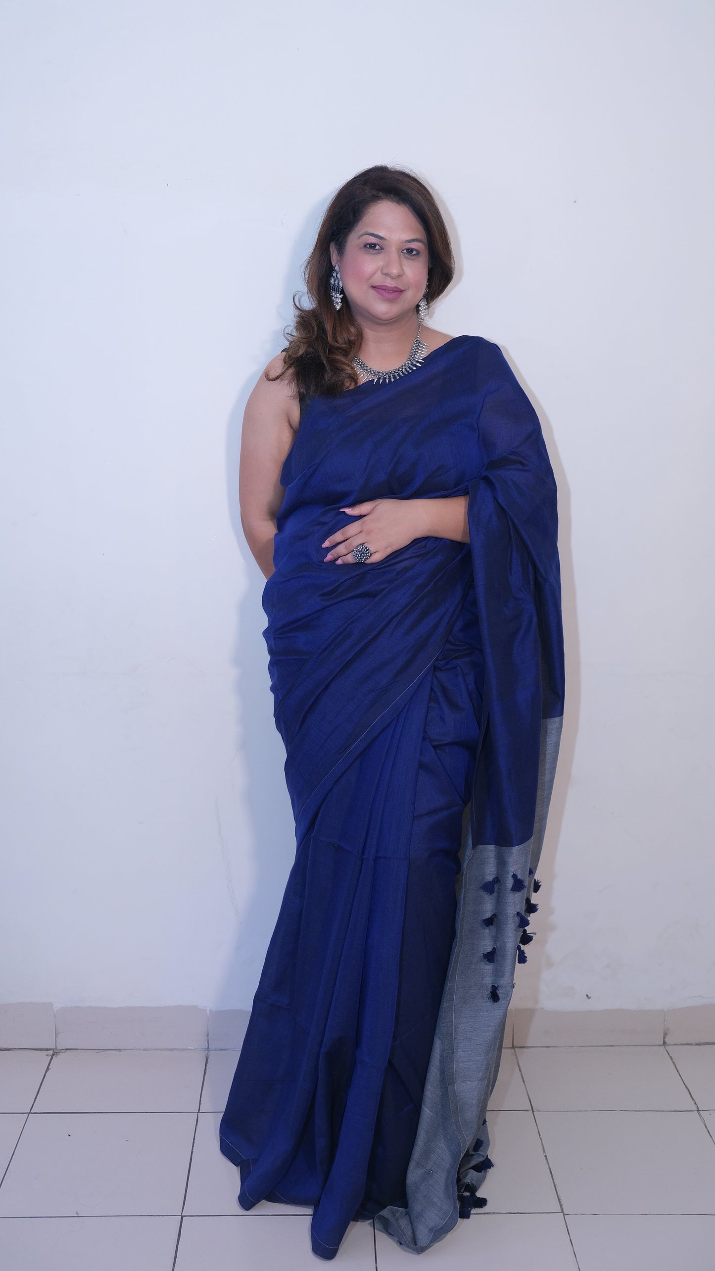 ROYAL BLUE COTTON SAREE